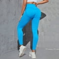 thumbnail image 4 of GEWSEY Ruched High Waist Workout Seamless Scrunch Booty Leggings Lift Athletic Leggings Tummy Control Yoga Pants (Blue, XL), 4 of 7