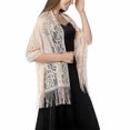 thumbnail image 1 of Qarigey Chal de mujer portátil lavable decorativo flor patrón encaje transpirable elegante moda Oficina señoras envuelve ropa Accesorios de disfraces Beige Qarigey AP012528-05, 1 of 6