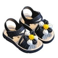 thumbnail image 3 of LIIPEE Girls Sandals Summer Fashion Cute Flower Open Toe Non- Soft Sole Shoes Baby Stylish Daily Princess Sandal,Black,9-9.5 Years, 3 of 6