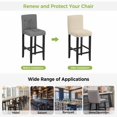 thumbnail image 5 of Cream Thin Lines Bar Stool Covers - Stretch Dining Chair Covers Set of 4, Modern Striped Minimalist Bar Chair Cover Removable Counter Stool Pub Chairs Slipcovers Protectors for Kitchen/Cafe, 5 of 9