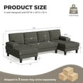 thumbnail image 2 of Villeston U-shaped Sectional Sofa 110" Fabric Couch with Dual Chaise Lounges for Living Room,Brown, 2 of 6