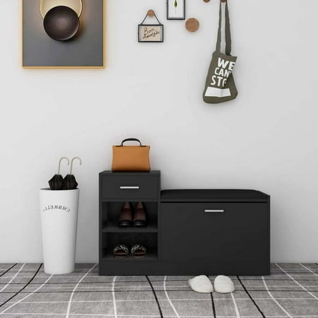 

RLCEGAL Shoe Bench Black 37.2 x12.2 x22.4 Chipboard