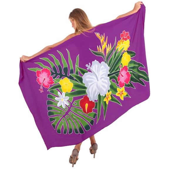 HAPPY BAY Women's Beach Cover up Wraps Skirt Beachwear Coverups Long Swimwear Swim Summer Pareos Bathing Suit Cover-up Bikinis Cover up One Size Violet, Floral