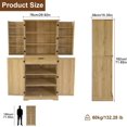 thumbnail image 3 of 72" Kitchen Pantry Cabinet, Farmhouse Storage Cabinet with 8 Door Shelves and 1 Drawer, Light Oak Cupboard for Kitchen, Living Room, Dining Room, Bathroom, 3 of 9