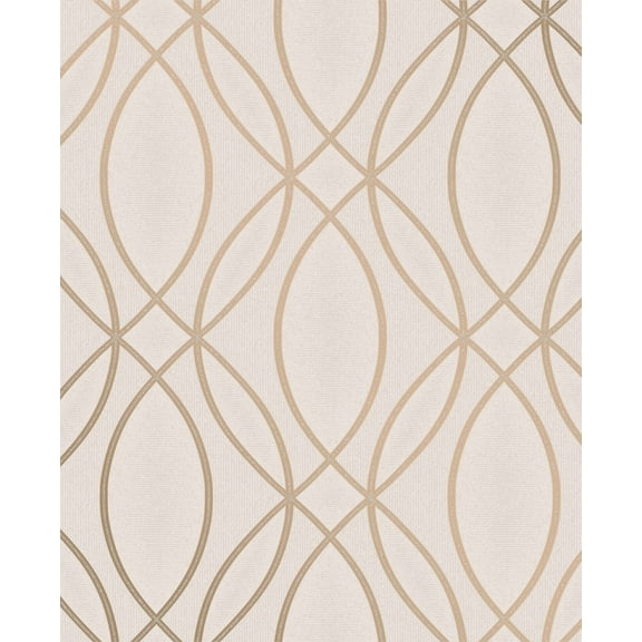 Advantage Lisandro Rose Gold Geometric Lattice Unpasted Vinyl Wallpaper, 20.5-in by 33-ft, 56.4 sq. ft.