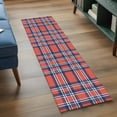 thumbnail image 4 of Orange Blue Runner Rug 2x6 FT,Non Slip Hallway Rugs,British Style Buffalo Plaid Lattice Washable Soft Floor Carpet Non-Shedding Throw Runner Carpet Long Rug for Entryway Kitchen Bedside Sliding Door, 4 of 8