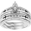1/5 Carat T.W. Diamond Sterling Silver Cross Bridal Set