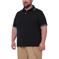 thumbnail image 4 of INSPIRE CHIC Men's Big & Tall Contrast Trim Short Sleeve Work Office Polo Shirt 2XL Black, 4 of 5