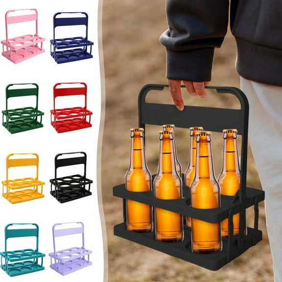 OEFNTAC Foldable Beer Carrier Basket Plastic Beverage Holder for 6 Cans Portable