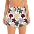 thumbnail image 2 of KLL maple leaves Pattern Shorts Women,Athletic Shorts High Waisted Running Shorts Pocket Sporty Short Gym Elastic Workout Shorts-Small, 2 of 7