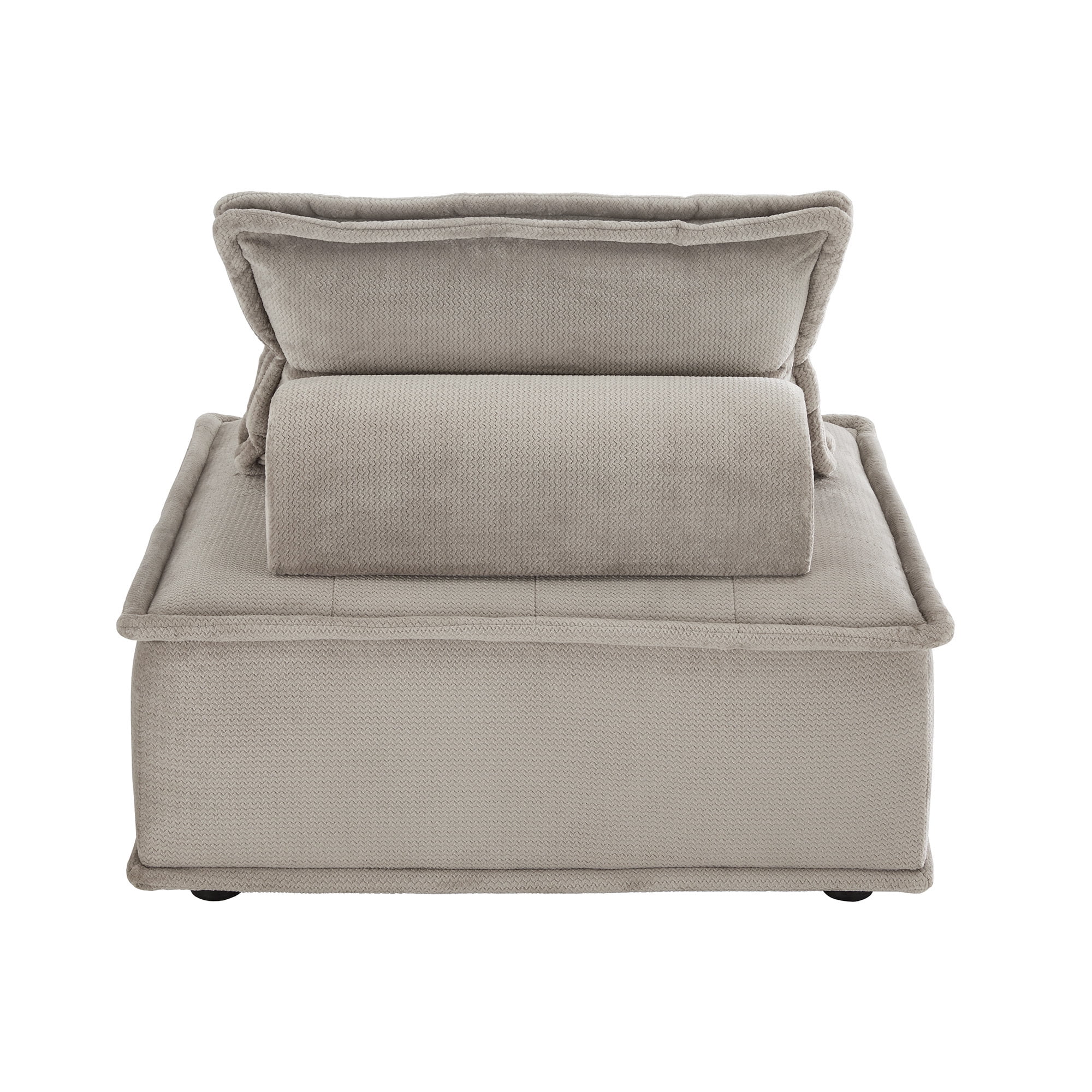 Weston Home Skagway Velvet Tufted Modular Accent Chair with Pillow Back, Grey
