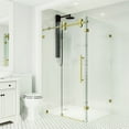 thumbnail image 2 of VIGO Winslow 34 in. L x 46 in. W x 74 in. H Frameless Sliding Rectangle Shower Enclosure in Matte Gold with Clear Glass, 2 of 12