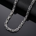 thumbnail image 4 of Qarigey Cadena de suéter Cadenas de vestir de titanio Crossover Grid Hollow Collar Clavícula Rock Halloween Acción de gracias Hombres Accesorios de disfraces Color Acero 19x0.6 cm Qarigey AP015098-08, 4 of 6
