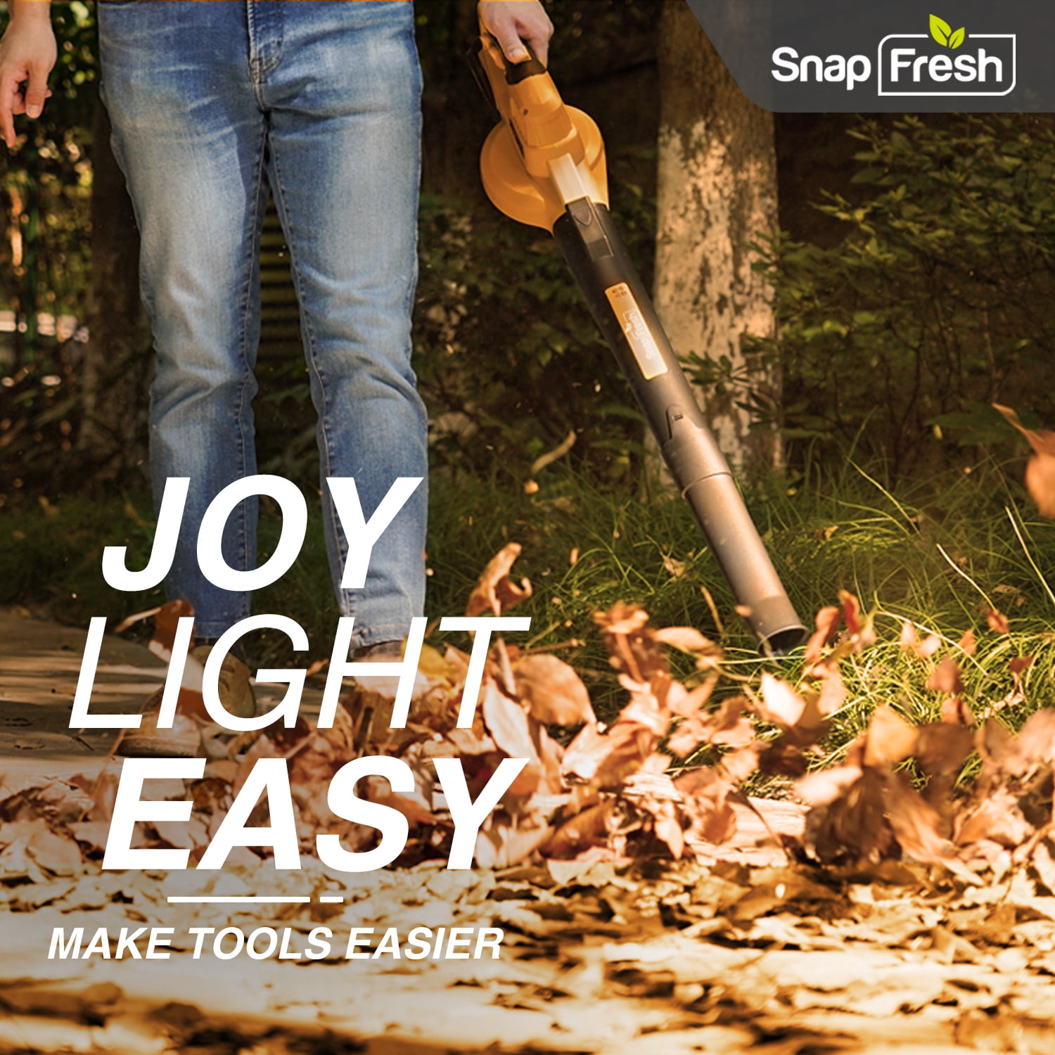 SnapFresh 20V Cordless Leaf Blower 130MPH 140CFM Lightweight w/2.0Ah Battery & Charger (Orange)