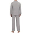 thumbnail image 3 of GIRUNS Men's Pajamas Set Soft Sleepwear Button Down Long Sleeve and Long Pants with Pocket Loungewear Sets Silver Gray M, 3 of 7
