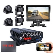 JOINLGO 4CH GPS 4G WiFi 1080P HDD/SSD Mobile Vehicle Car DVR MDVR Video Recorder Kit Live View on PC Phone with 4pcs Side Rear View IR Metal Car Camera (1TB SSD Included)