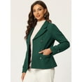 thumbnail image 2 of INSPIRE CHIC Caban à Revers Cranté à Double Boutonnage pour Femme Vert Foncé m, 2 of 6