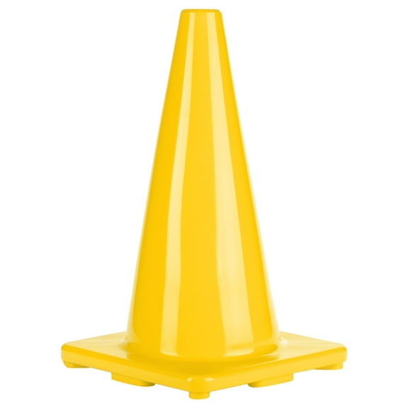 Champion Sports High Visibility Flexible Viny Cone for Athletics and Social Distancing, Yellow, 18 Inch
