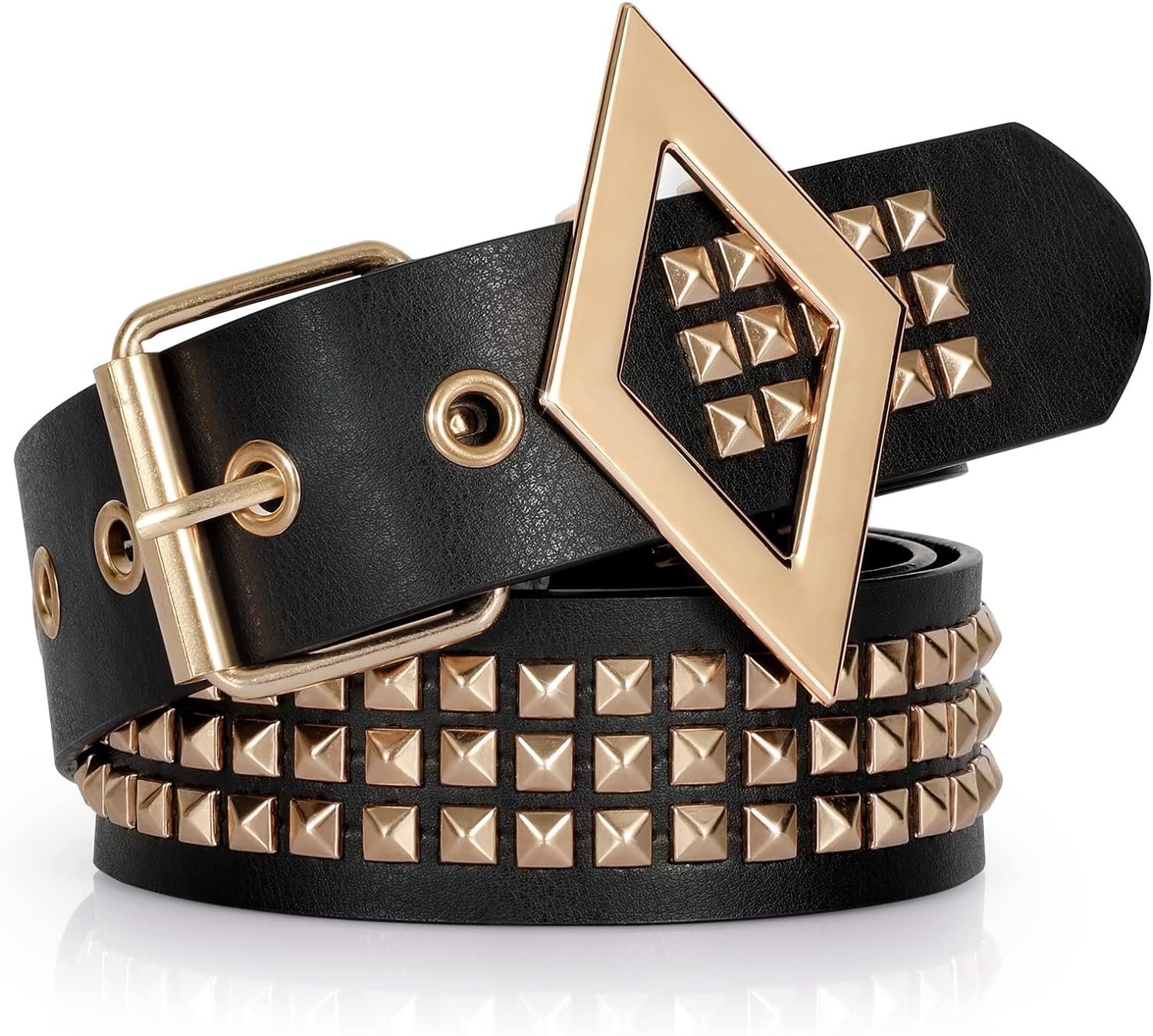 XIATIAN Studded Belt Metal Punk Rock Rivet Belts for Women 