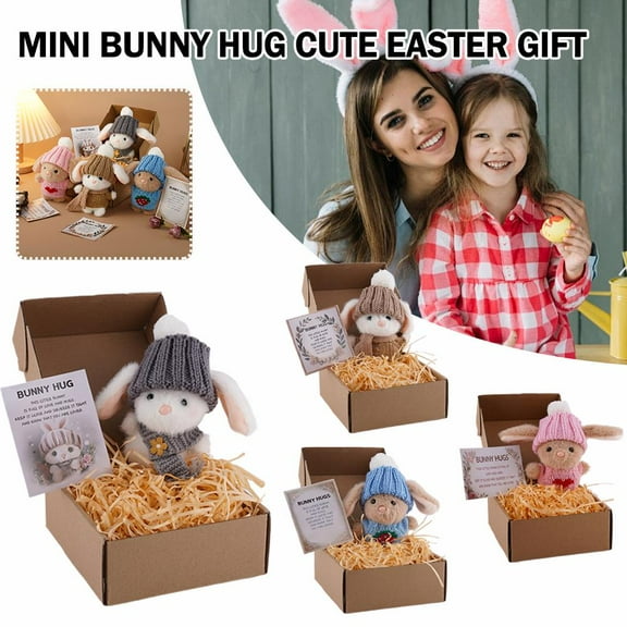 FurNest Mini Bunny Hug Easter Gift Bunny Plush Pocket Hug Rabbit Hot Positive