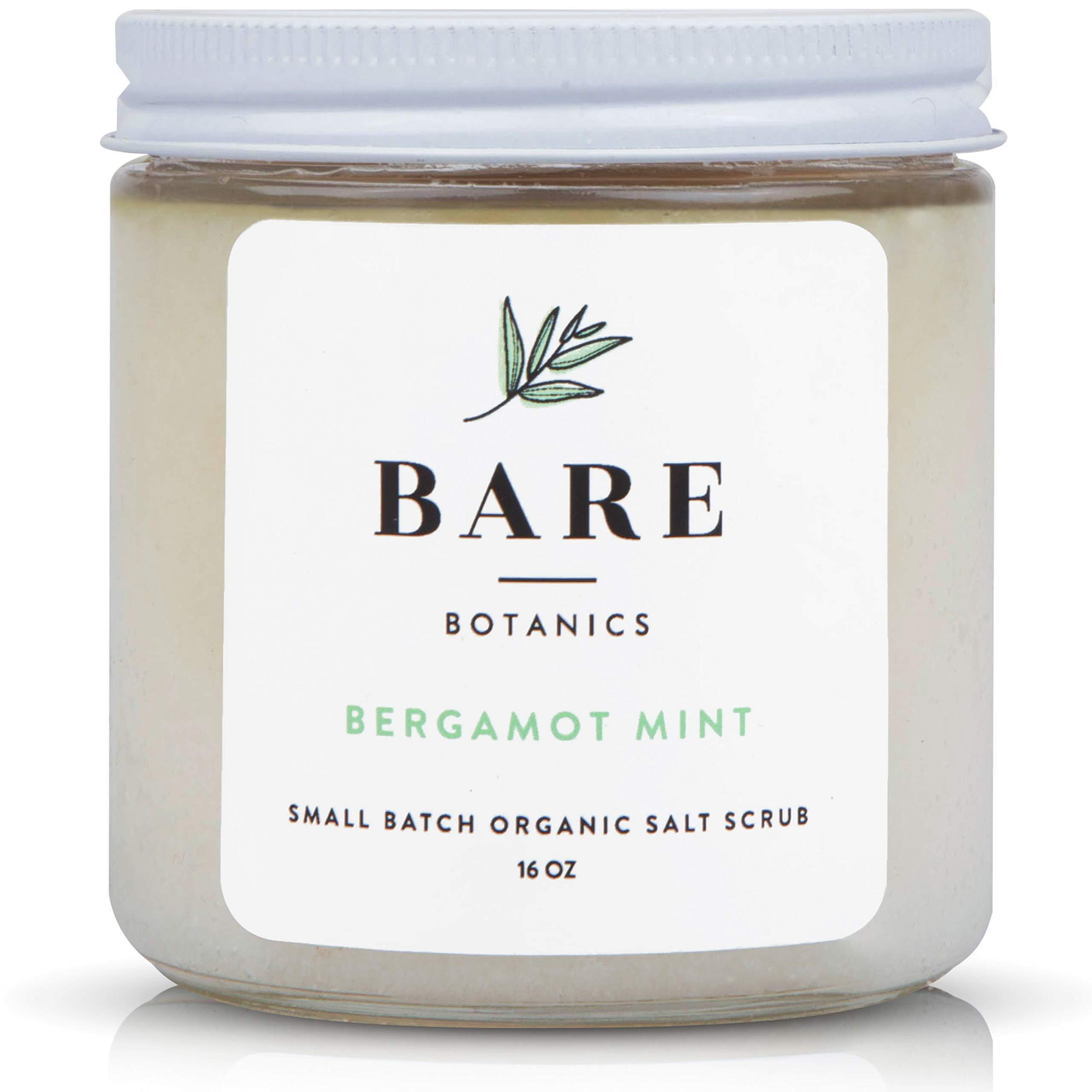 Bare Botanics All Natural Exfoliating Dead Sea Salt Body Scrub (Bergamot Mint) Mega 16oz Silky