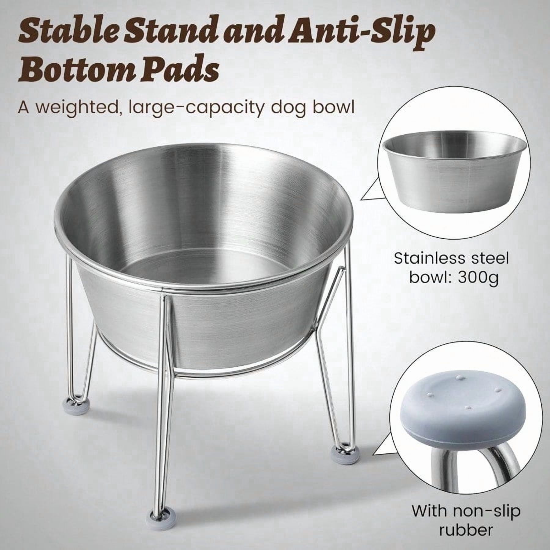 Elevated Dog Bowls For Large Medium Dogs Stainless Steel 64oz 8 Cup Raised Feeder With NonSlip Base Dual Food Water Bowls 2Pack