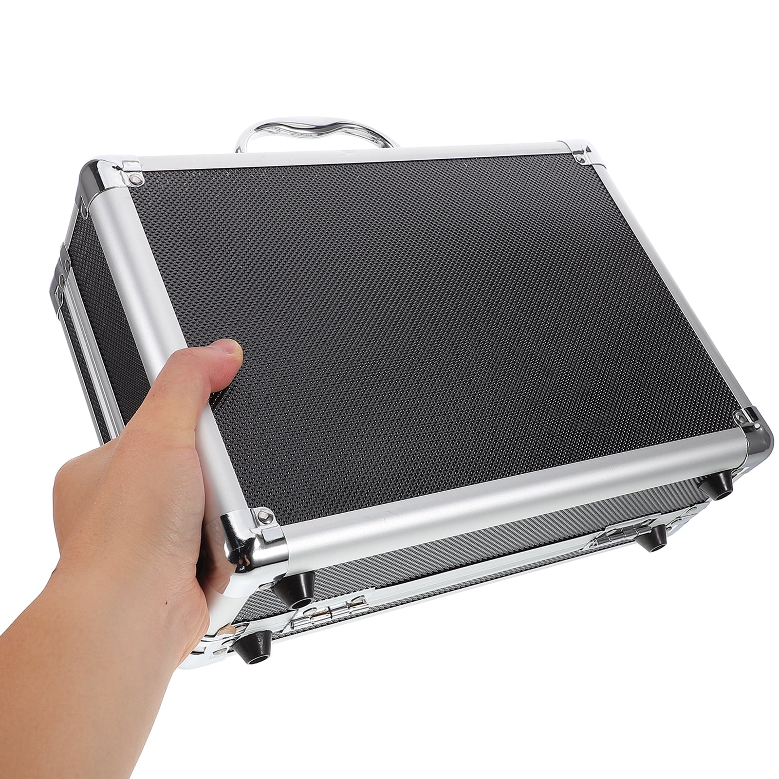 FONDOTIN Craft Tool Box Aluminum Alloy Black 1Set Portable Coded Lock For Home Use