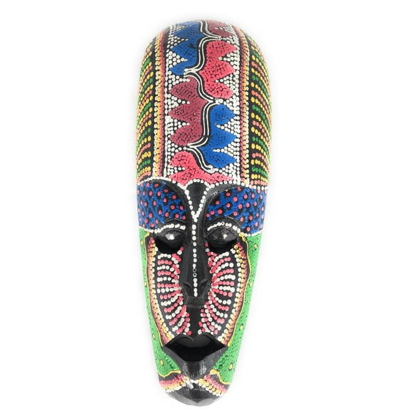 Colorful Tribal Mask 12" Tattoo Tiki - Primitive Art | #wib370430d