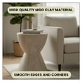 thumbnail image 4 of LeisureMod Modern Side Table Hourglass Design with Round Fiberstone and Pedestal Base, Accent End Table for Indoor Home, Outdoor Patio, Living Room Sofa, Weather-Resistant, Loft Series in Moss Grey, 4 of 12