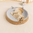 thumbnail image 4 of Hiroekza Breathable Rattan Round Pet Bed - Cozy & Durable Dog Mat for Relaxation 14x14in (Multiple Colors) Gray, 4 of 5