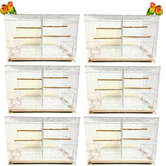 Six of Breeder Bird Flight Center Divider Cages Side Nesting Doors For Breeding Finches Parakeets Lovebirds Aviaries Canaries Budgies Parakeets