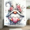 thumbnail image 2 of Remain Unique Valentine Gnome with Roses and Love Heart Polyester Shower Curtain for Home Bathroom Bath Tub Decoration 72x72 inch, 2 of 5