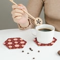 thumbnail image 3 of Leather Coasters with Heat-resistant for Drinks, Cute Pig with Coins -标题2 Hexagon, 3 of 5