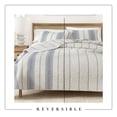 thumbnail image 6 of Striped Quilt Set - Lightweight, Soft, All-Season - 2-Piece Reversible Farmhouse Bedding Set (Twin / Twin XL, Cream / Navy), 6 of 6