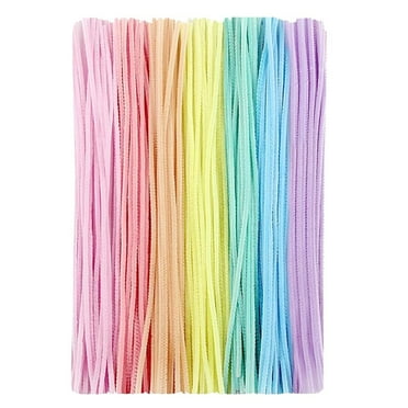 100 Pieces Pastel Pipe Cleaners,Fuzzy Chenille Stems,Fuzzy Sticks Pipe Cleaners Craft Supplies for DIY Arts Crafts Project