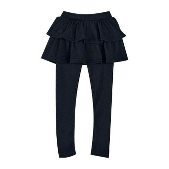 Otqutp 1-8Years Kids Warm Coat Girls Leggings Tutu Skirt Pants Kids Cotton Footless Tights 2 12 Years Regular Solid Skirt Pants Casual Pants(Black,6-7 Years)