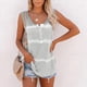 thumbnail image 4 of Camiseta sin mangas con estampado de teñido anudado para mujer, camiseta sin mangas con botones, gris claro, L Inevent AP002428-11, 4 of 5