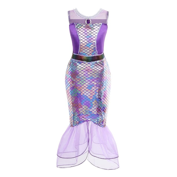 Vestido de sirena para niña pequeña, disfraz de princesa para playa, Carnaval, fiesta temática escolar, ropa de juego de rol Fivean unisex