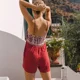 thumbnail image 4 of Mono bohemio TEELYNN con estampado floral rojo para mujer, mono sin mangas con tirantes, mono de verano para playa, ropa bohemia, monos casuales, 4 of 5
