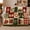 Snow Cabin Skates Patchwork Classic Christmas, variant on Holiday Stockings with Lanterns and Present Boxes, Traditional Patchwork for Holiday Lovers, Red Mug Holly Scene and Christmas Gift, Cozy Flannel Blanket for Bedroom and Family Room, Home Decor