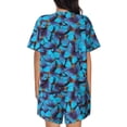 thumbnail image 6 of Daiia Blue Butterflies Pattern Womens Pajama Sets Short Sleeve Pajamas for Women Sets Soft Lounge Sets Casual Round Neck Sleepwear PJS-Small, 6 of 7