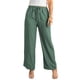 thumbnail image 4 of ABPHQTO Pantalones de pierna ancha arrugados con cordón en la cintura verde de mujer, 4 of 5