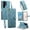 Blue, variant on For Samsung Galaxy A37 5G 6.7-inch Heart Buckle Wallet Case With Multi-Card Slots Zipper Pocket Detachable Wrist Strap,Shockproof Phone Case,Black,For Galaxy A37 5G