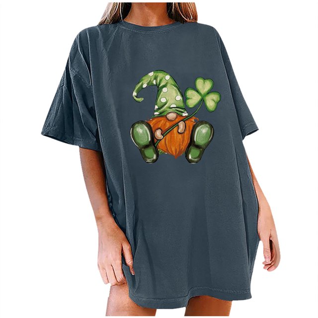 QIPOPIQ T-Shirts à Manches Courtes pour Femmes Col Rond T-Shirts de la Saint-Patrick T-Shirts Vert Trèfle Tunique T-Shirt St Patricks T-Shirts Surdimensionnés T-Shirts de Vacances T-Shirts Graphiques Offres