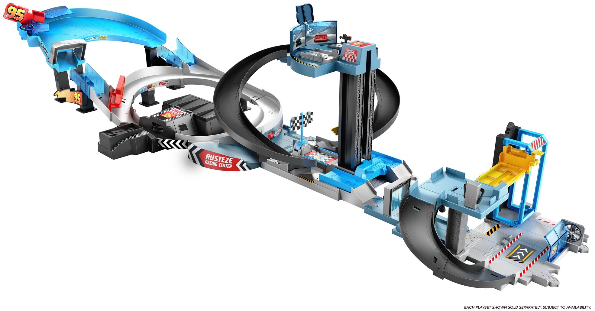 Disney and Pixar Cars Rust-Eze Double Circuit Speedway Playset Test Track Set For Race, Drift and Crashing Play