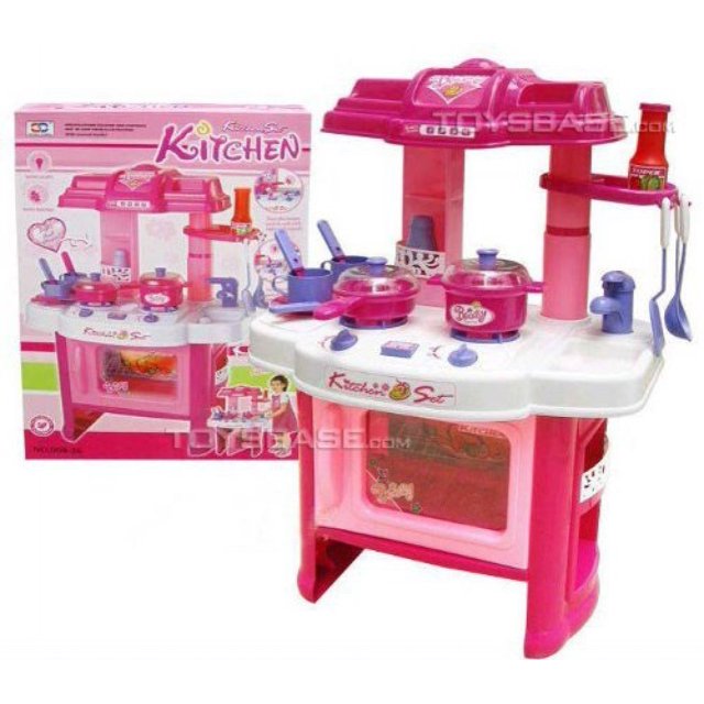 Pretend Play 24" Kitchen Cooking Play Set with Lights and Sounds