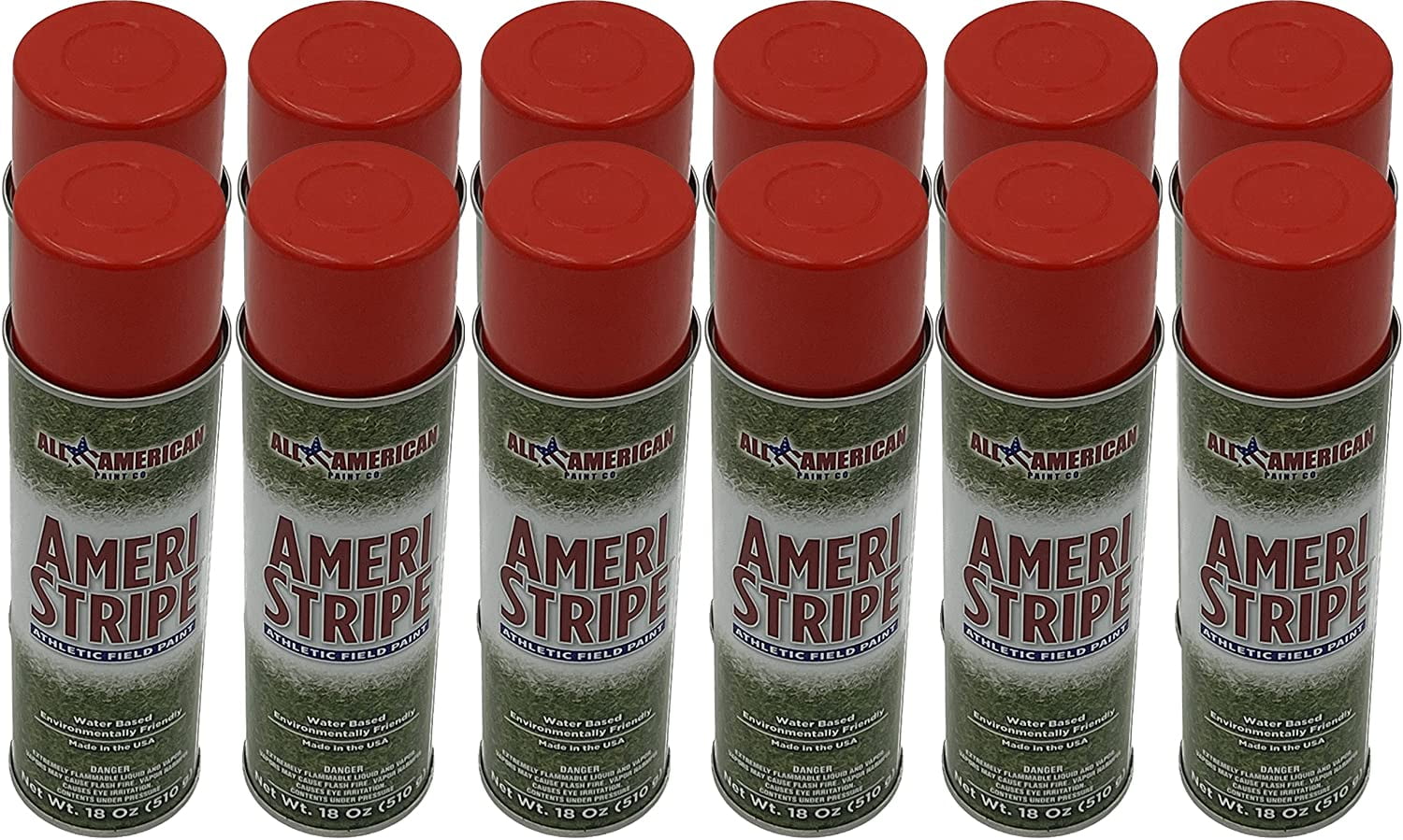 AmeriStripe Red Athletic Field Marking Paint 1 Case (12 Cans) 18 oz