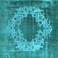 thumbnail image 1 of Ahgly Company Indoor Square Oriental Light Blue Industrial Area Rugs, 7' Square, 1 of 4