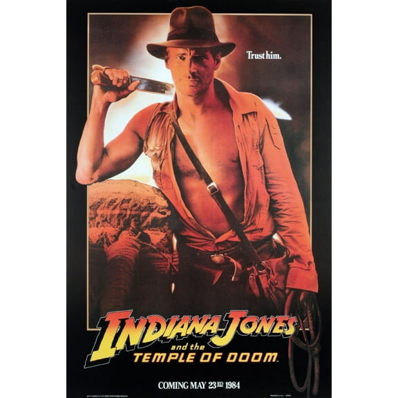 Indiana Jones Temple Doom Movie Poster 24x36 Art Poster 24x36 Multi-Color Square Adults Best Posters