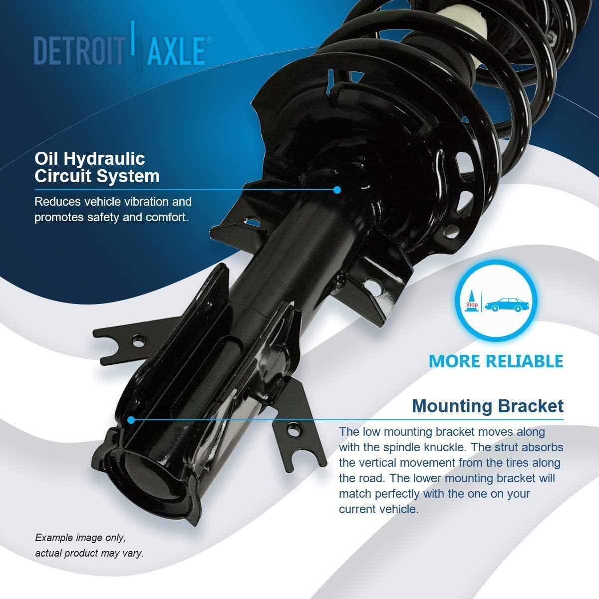 Detroit Axle - Front Struts Rear Shock Absorbers Lower Control Arms Sway Bars Outer Inner Tie Rods Replacement for 2013-2020 Ford Fusion FWD